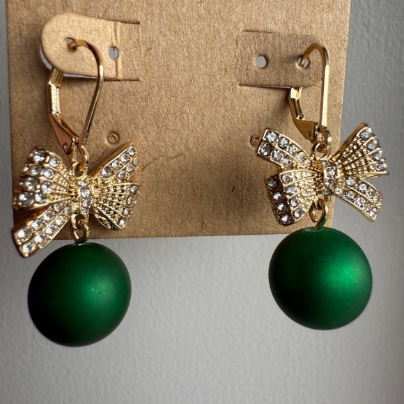 Bow Gold Tone Earrings New - Picture 4 of 8